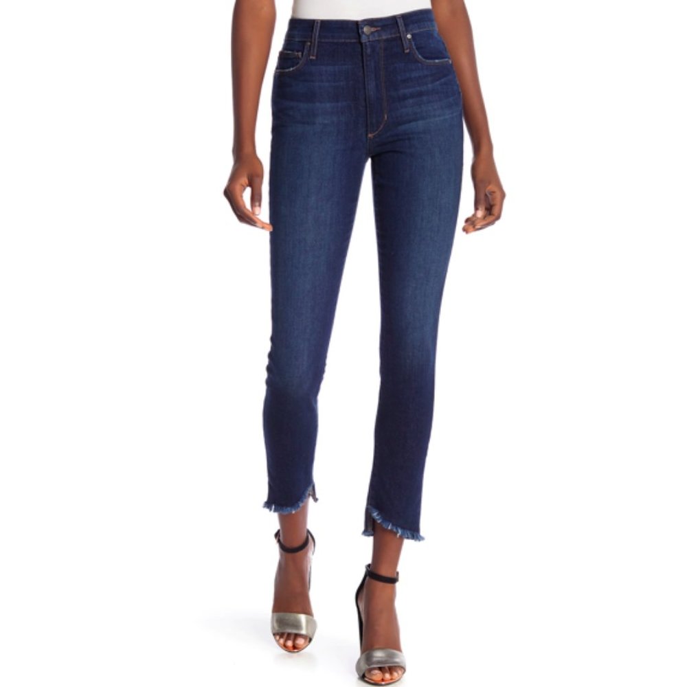 Joe's High-Rise Frayed Ankle Skinny Jeans